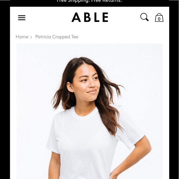 Able Tops - Able white cropped tee